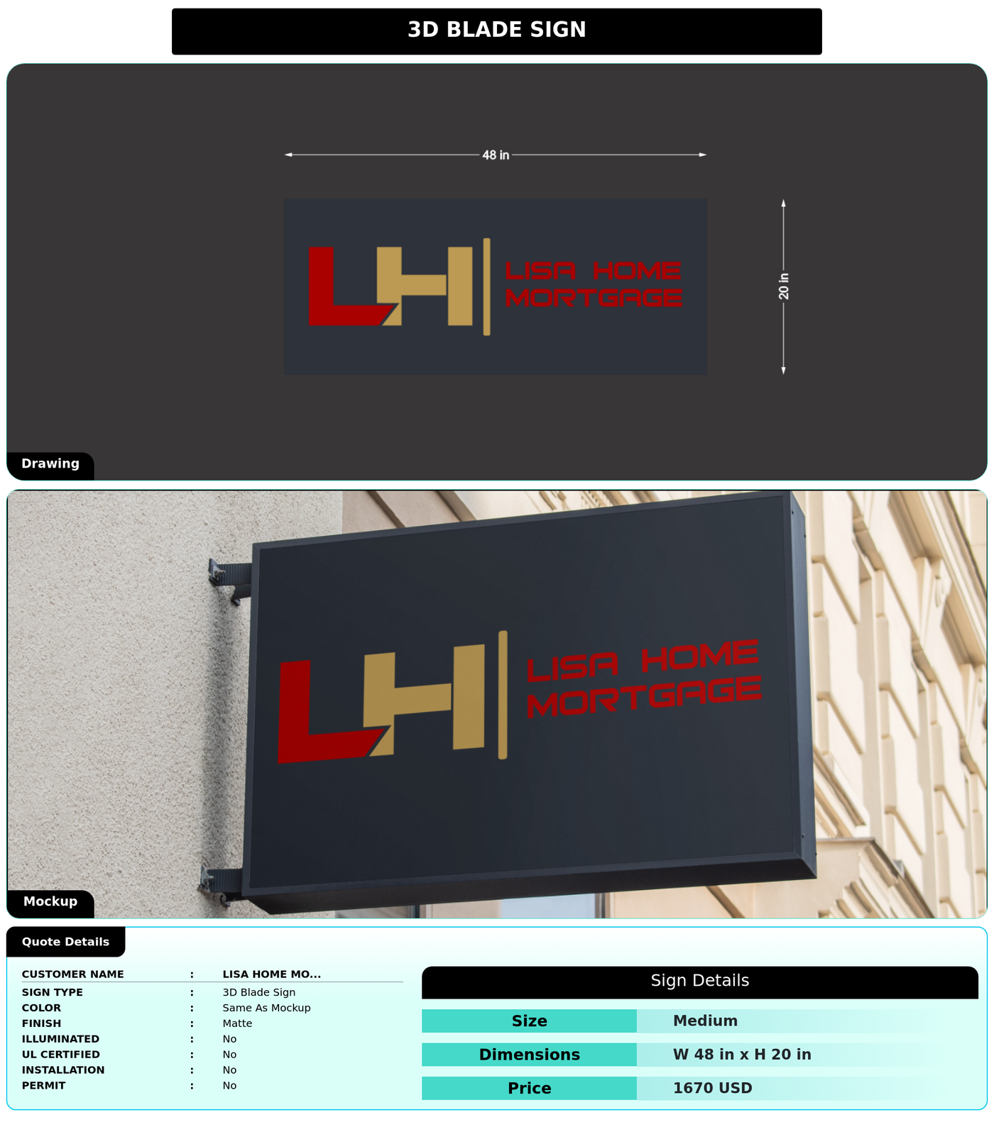 CUSTOM MOCKUP SIGN FOR Lisa Home Mortgage
