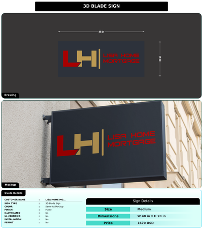 CUSTOM MOCKUP SIGN FOR Lisa Home Mortgage