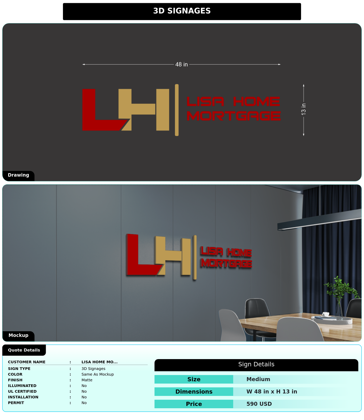 CUSTOM MOCKUP SIGN FOR Lisa Home Mortgage