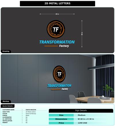 CUSTOM MOCKUP SIGN FOR David Brazon
