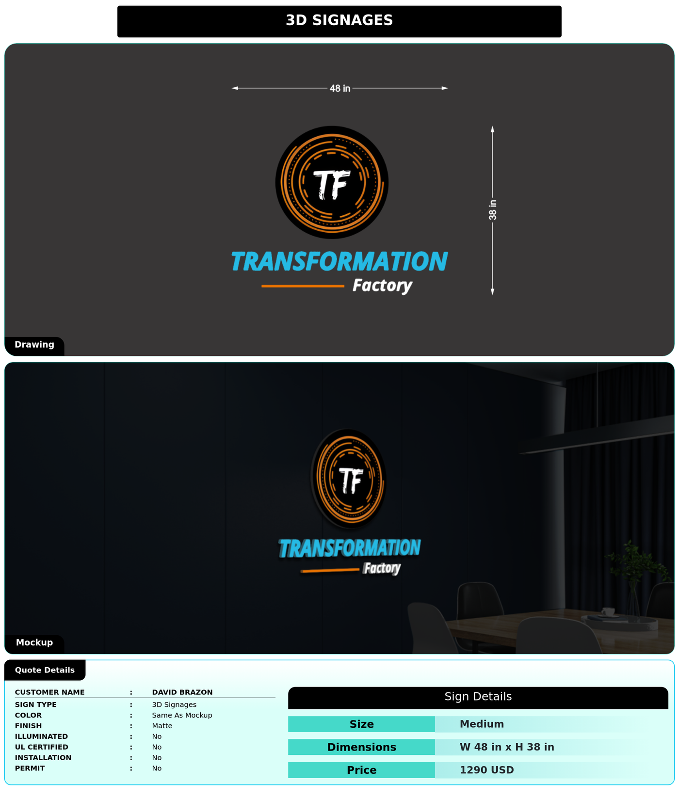 CUSTOM MOCKUP SIGN FOR David Brazon