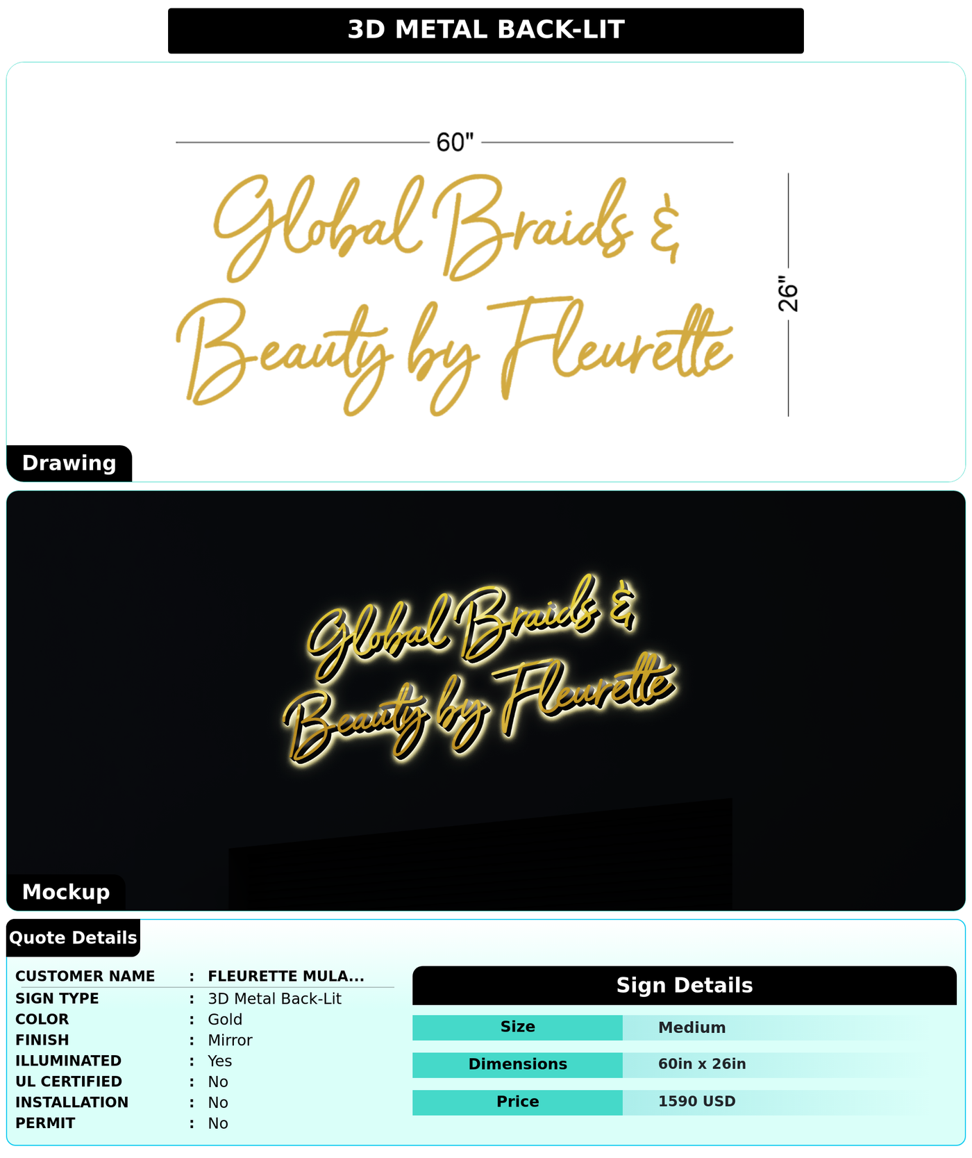 CUSTOM MOCKUP SIGN FOR Fleurette Mulanga