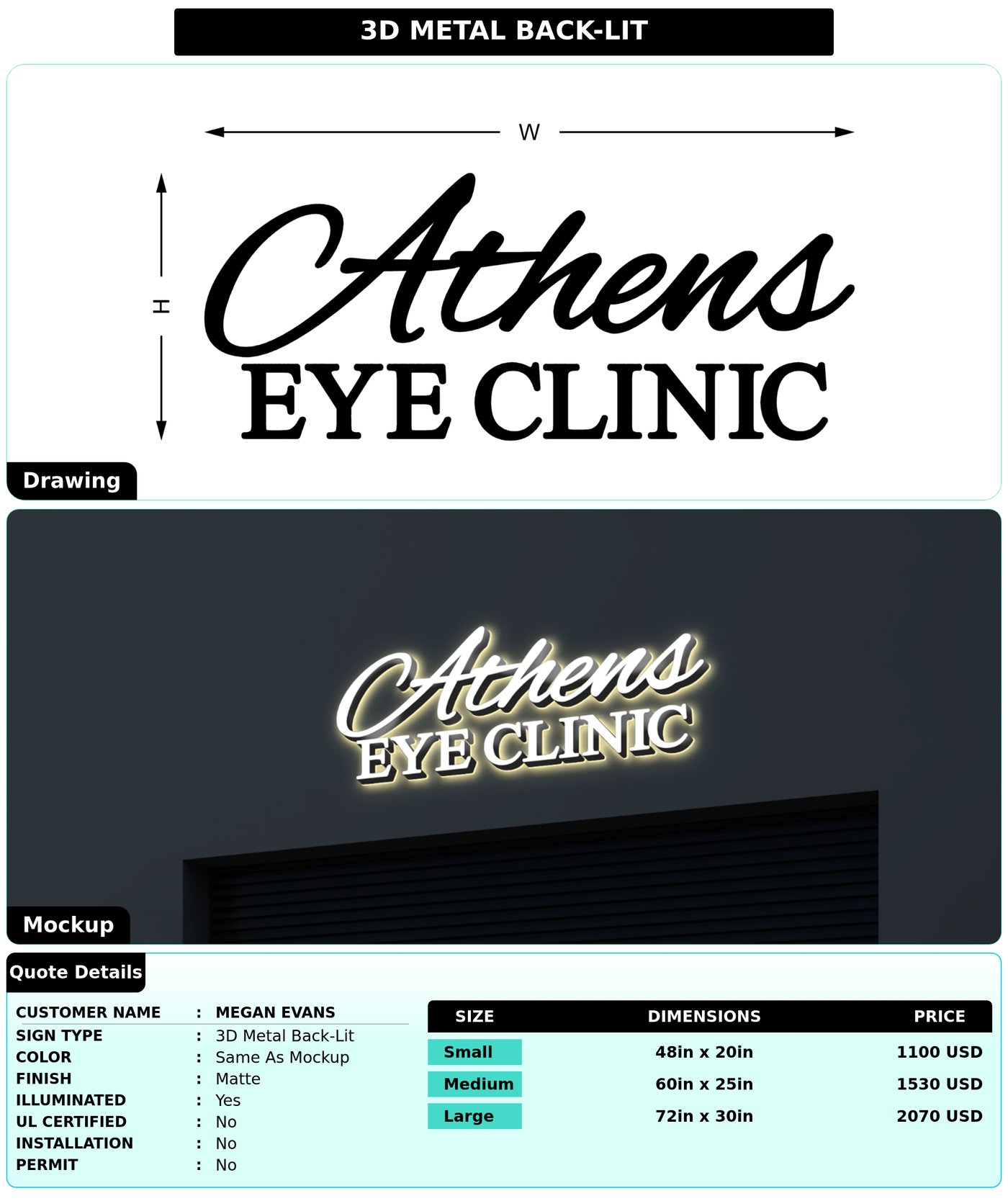 CUSTOM MOCKUP SIGN FOR Megan Evans