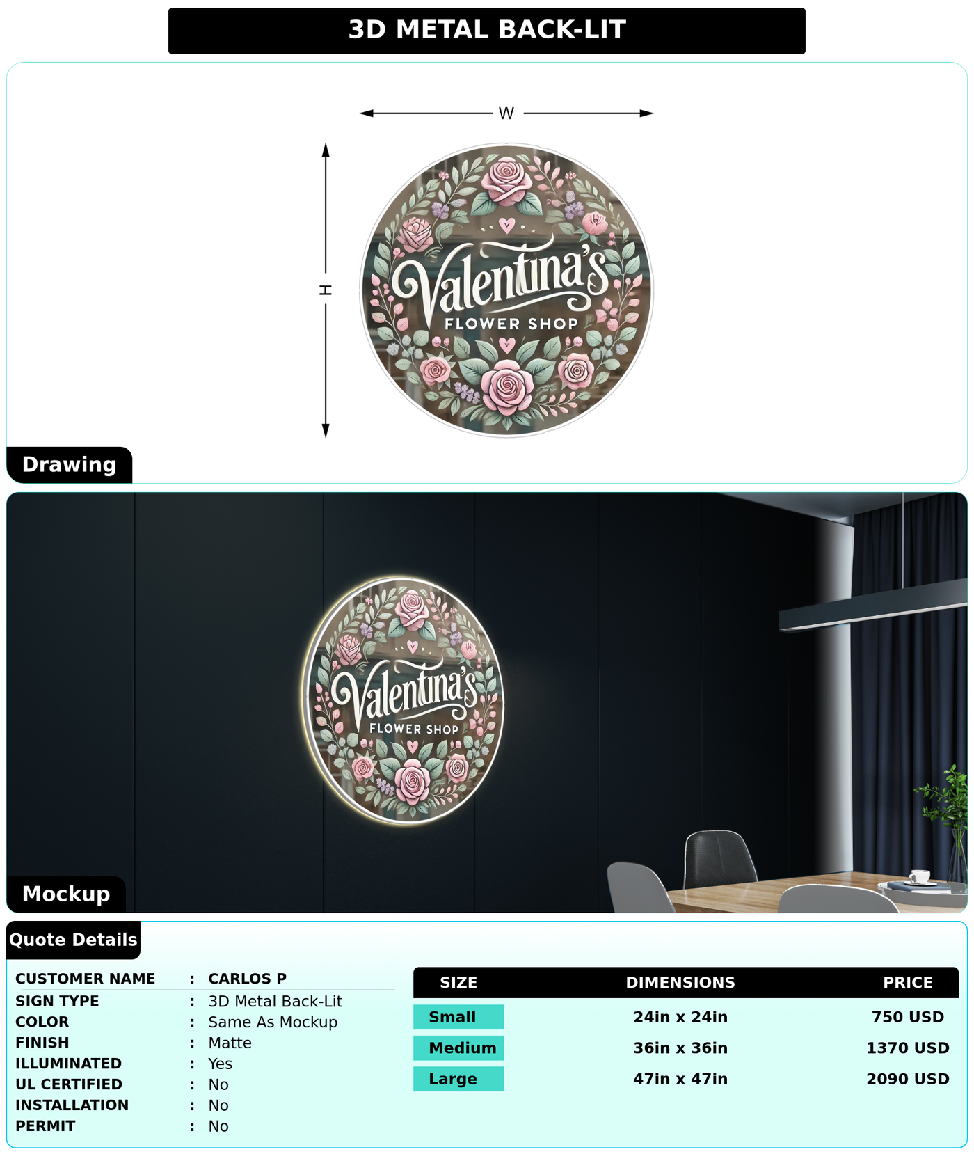 CUSTOM MOCKUP SIGN FOR Carlos P