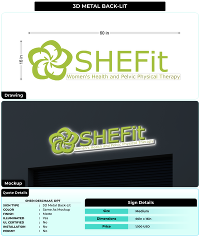 CUSTOM MOCKUP SIGN FOR Sheri DeSchaaf, DPT