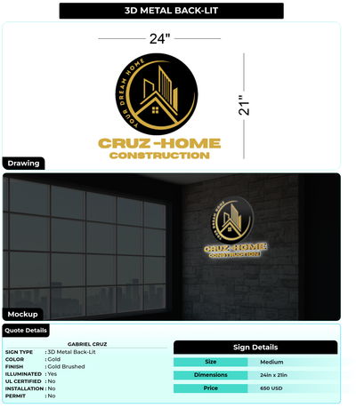 CUSTOM MOCKUP SIGN FOR Gabriel Cruz