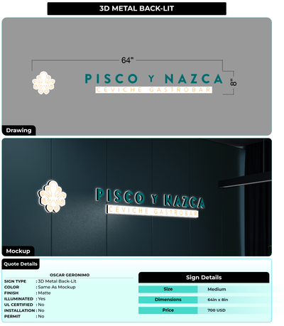 CUSTOM MOCKUP SIGN FOR Oscar Geronimo