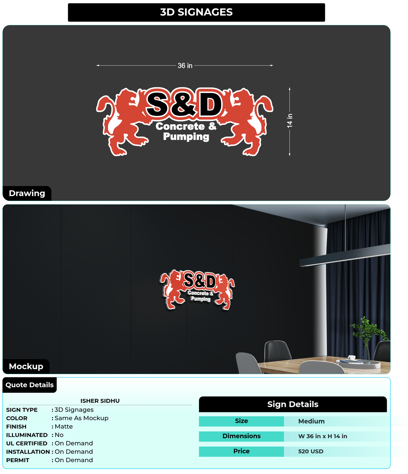 CUSTOM MOCKUP SIGN FOR isher sidhu