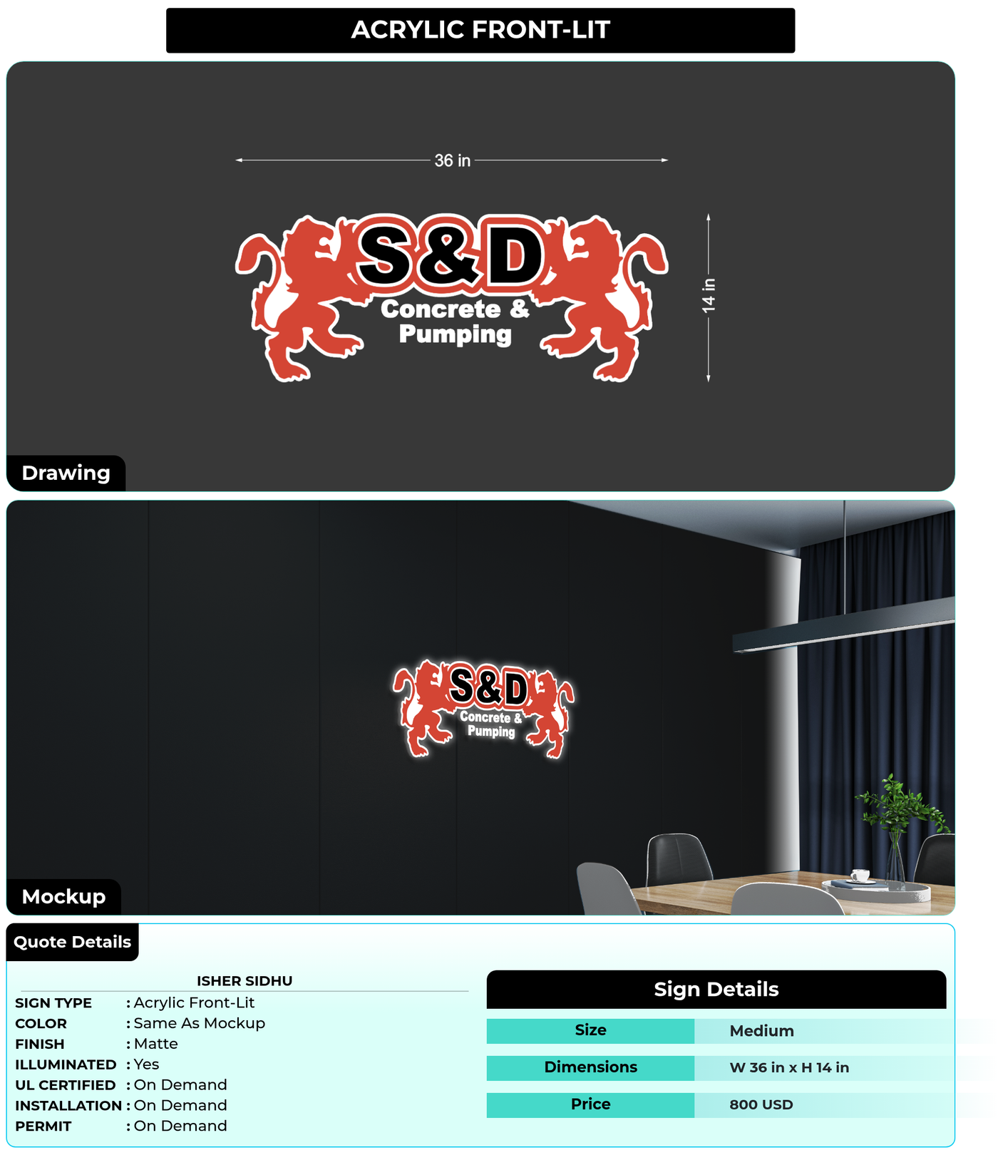 CUSTOM MOCKUP SIGN FOR isher sidhu