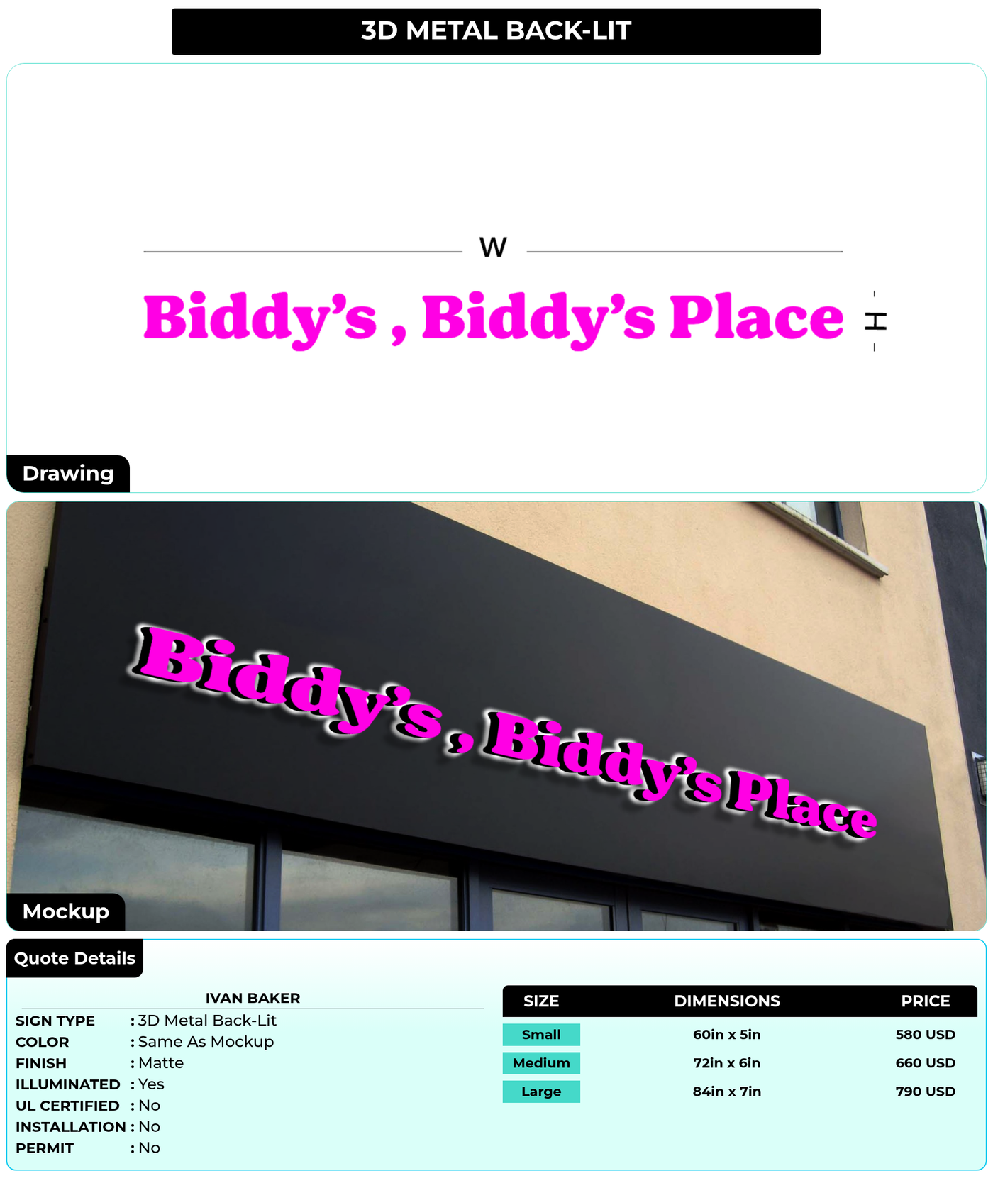 CUSTOM MOCKUP SIGN FOR Ivan Baker