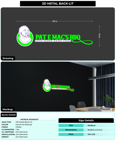 CUSTOM MOCKUP SIGN FOR Patrick McKnight