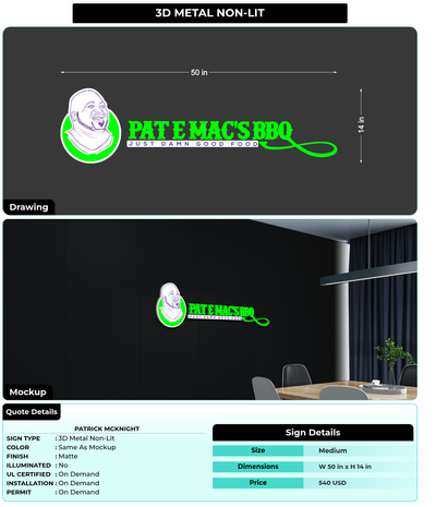 CUSTOM MOCKUP SIGN FOR Patrick McKnight