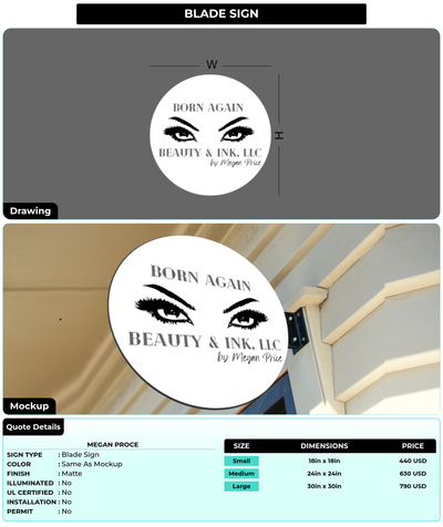 CUSTOM MOCKUP SIGN FOR Megan Proce
