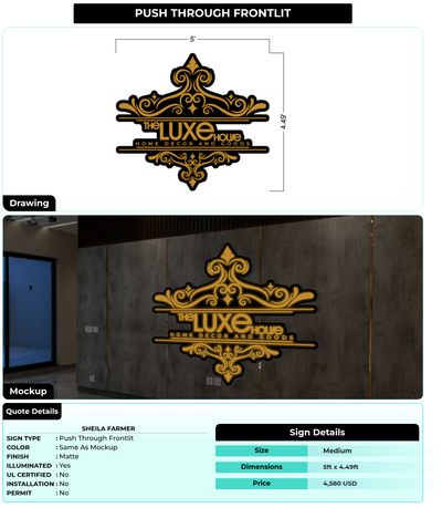 CUSTOM MOCKUP SIGN FOR Sheila Farmer