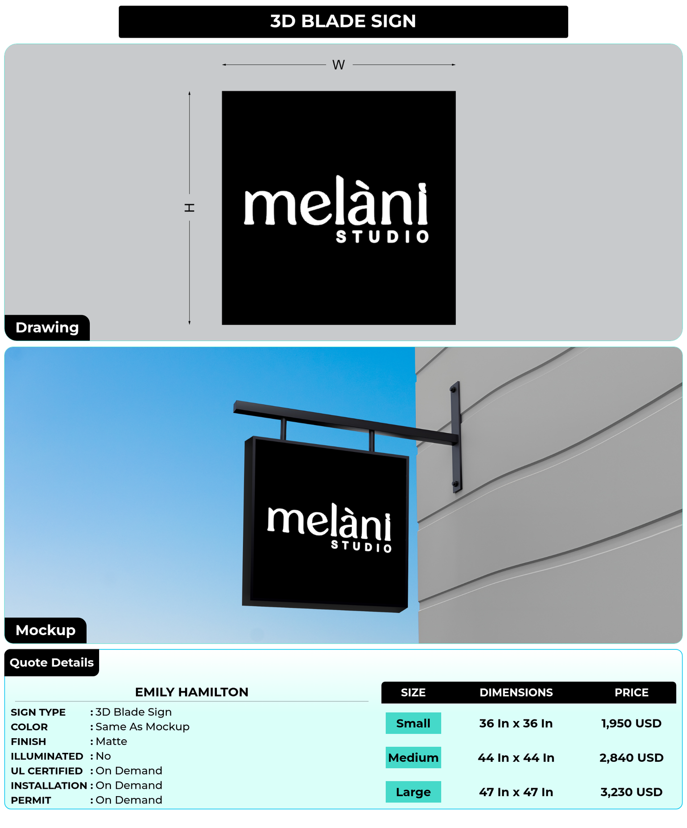 CUSTOM MOCKUP SIGN FOR Emily Hamilton
