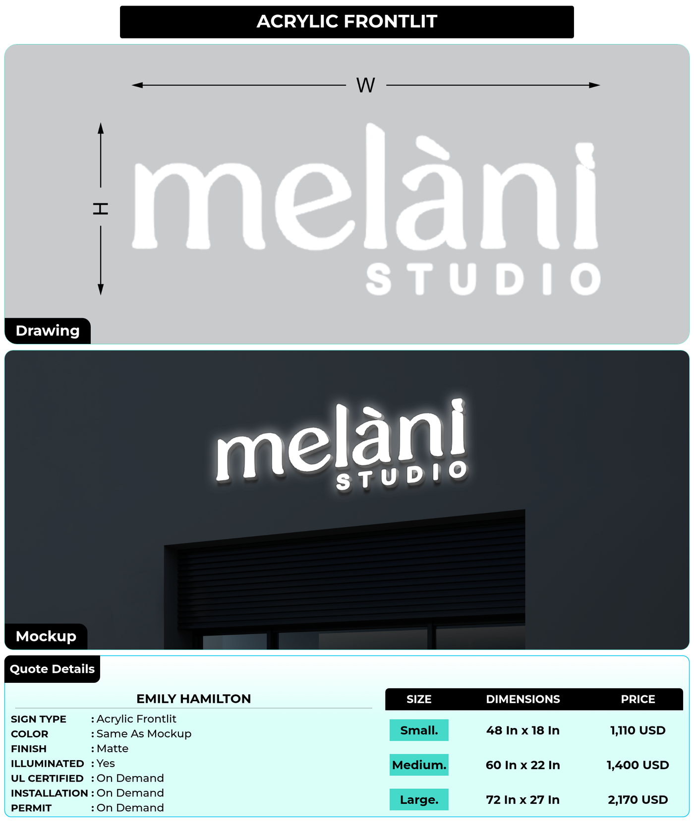 CUSTOM MOCKUP SIGN FOR Emily Hamilton