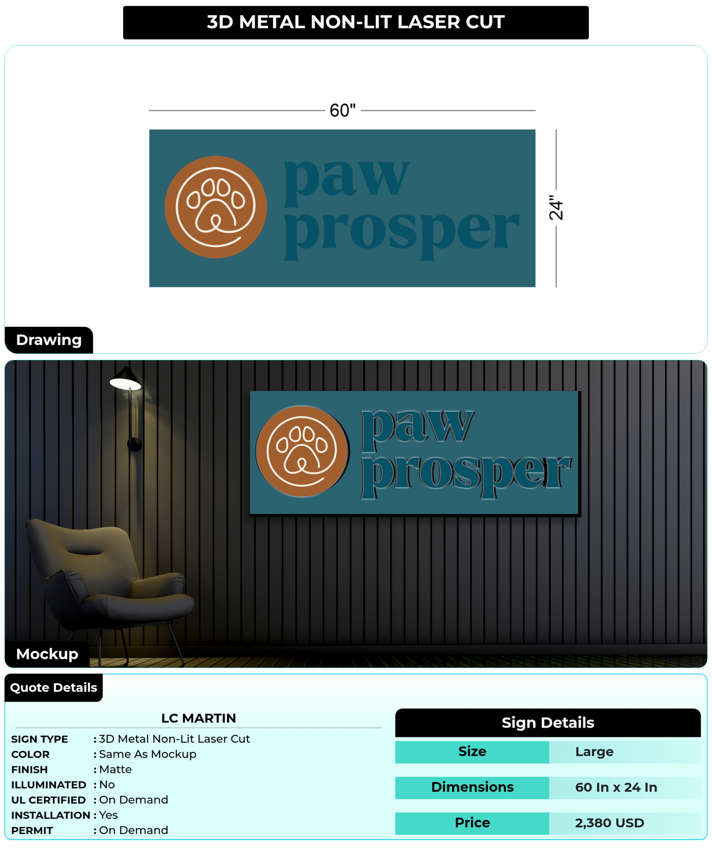 CUSTOM MOCKUP SIGN FOR LC Martin