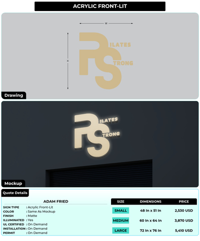 CUSTOM MOCKUP SIGN FOR Adam Fried