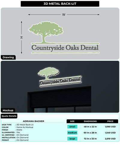 CUSTOM MOCKUP SIGN FOR Adriana Backer