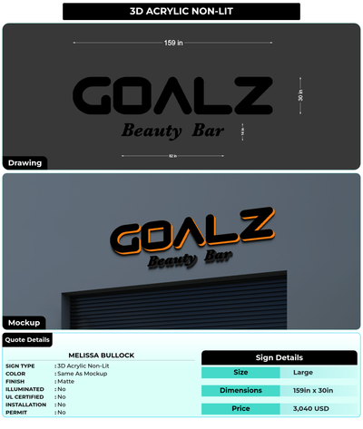 CUSTOM MOCKUP SIGN FOR Melissa Bullock