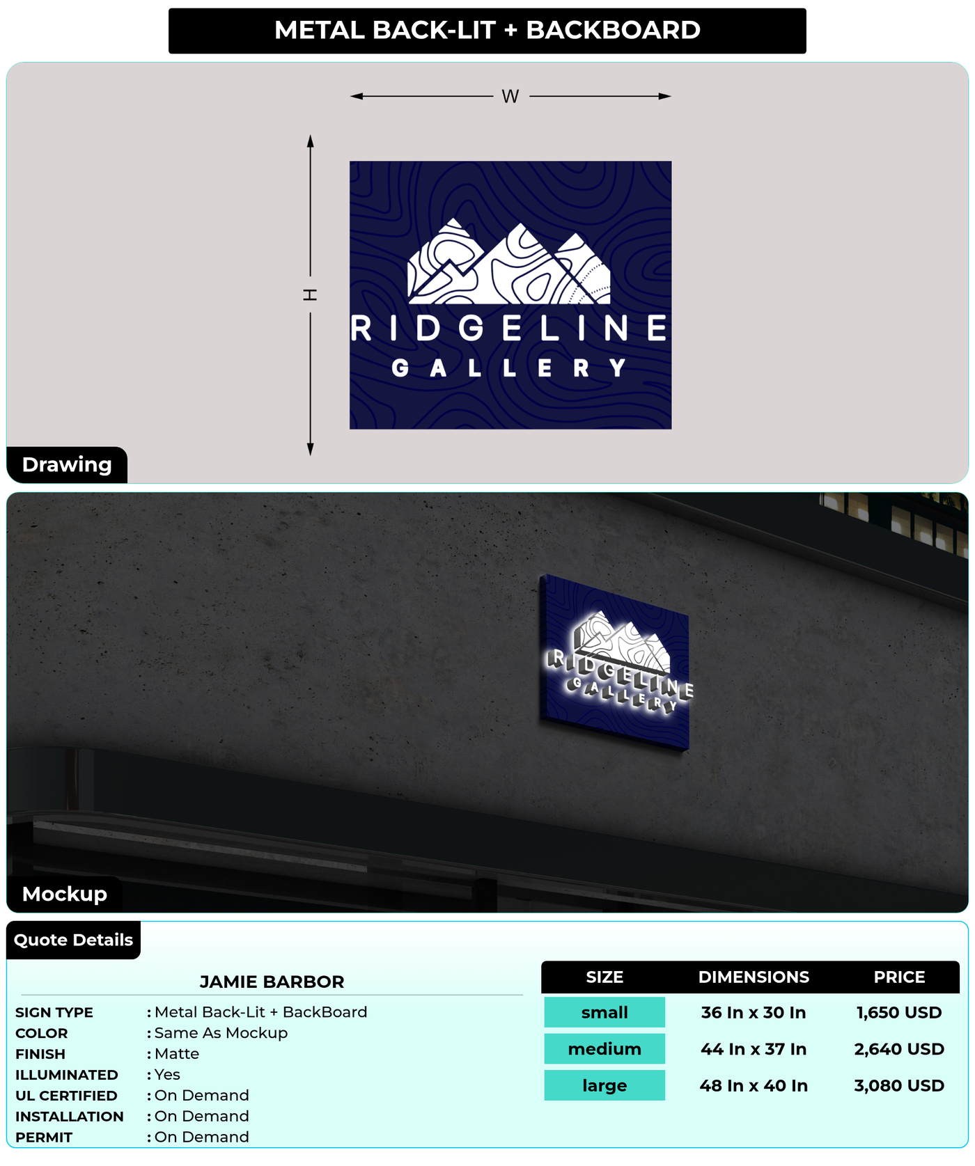 CUSTOM MOCKUP SIGN FOR Jamie Barbor