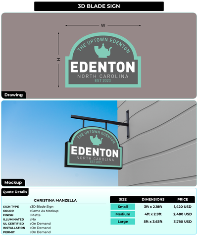 CUSTOM MOCKUP SIGN FOR Christina Manzella