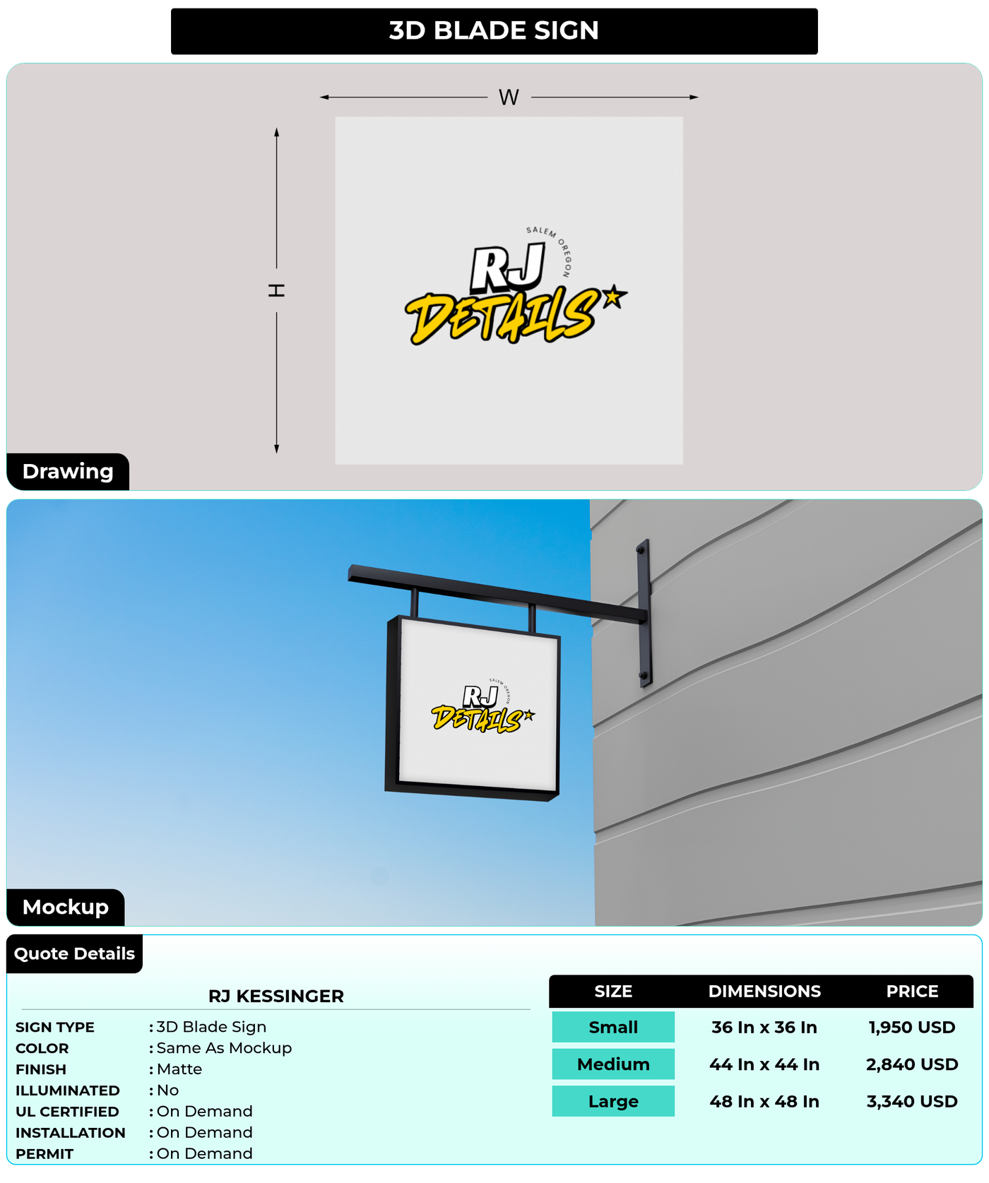 CUSTOM MOCKUP SIGN FOR rj kessinger