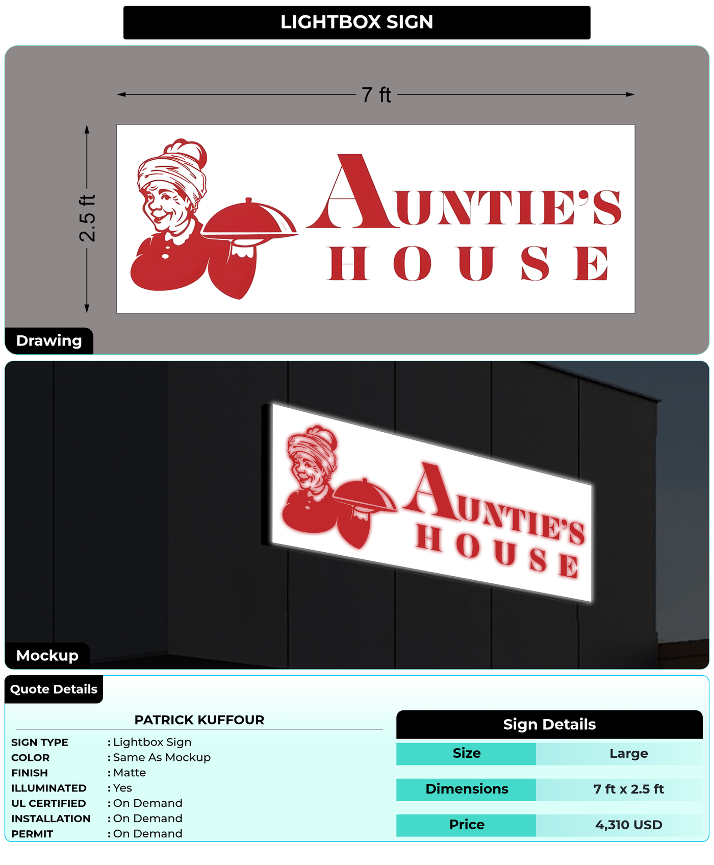 CUSTOM MOCKUP SIGN FOR Patrick Kuffour
