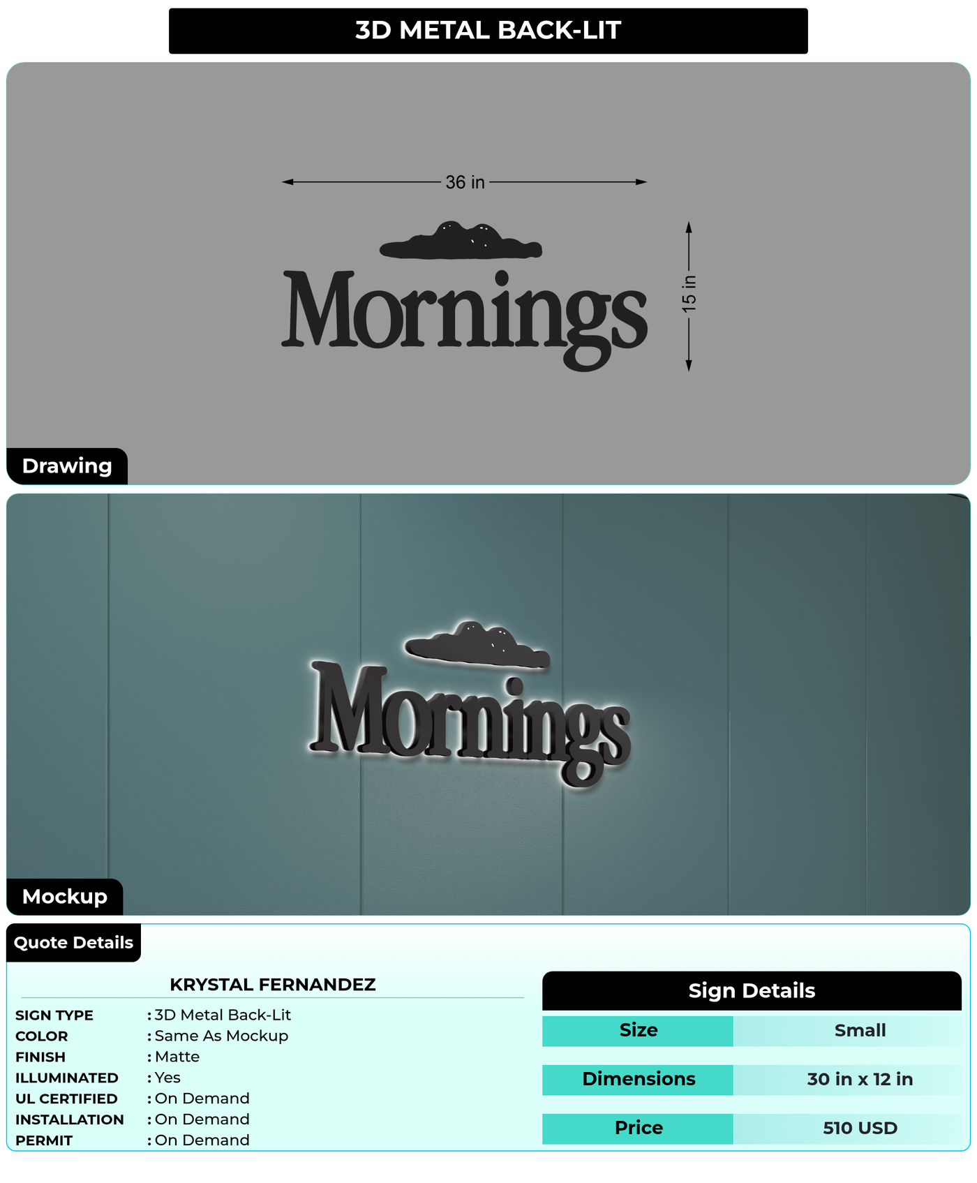 CUSTOM MOCKUP SIGN FOR Krystal Fernandez
