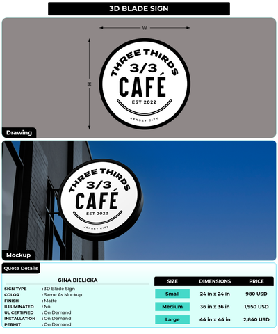 CUSTOM MOCKUP SIGN FOR Gina Bielicka