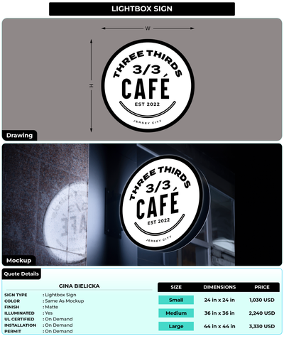 CUSTOM MOCKUP SIGN FOR Gina Bielicka