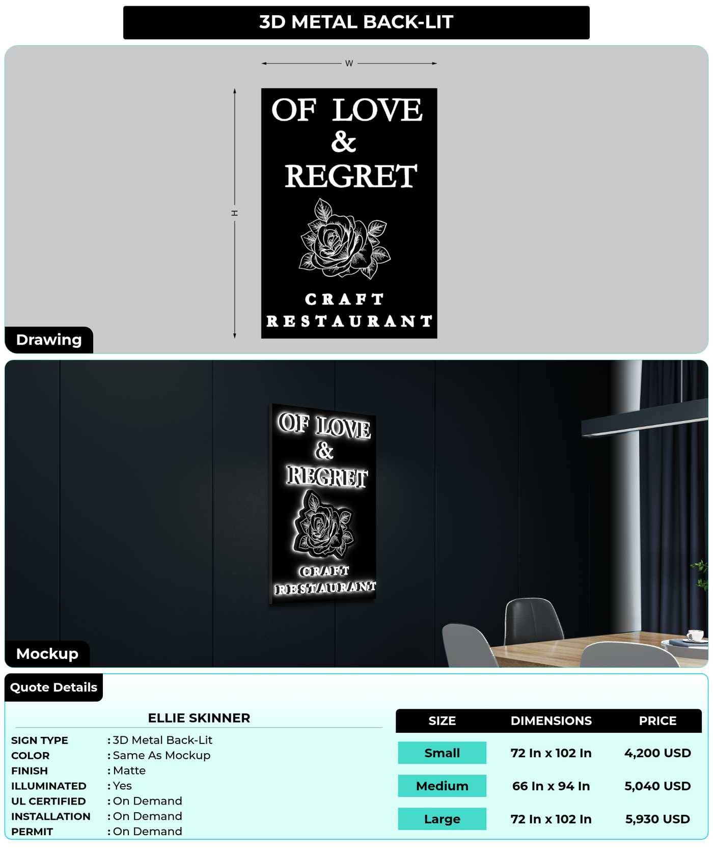 CUSTOM MOCKUP SIGN FOR Ellie Skinner