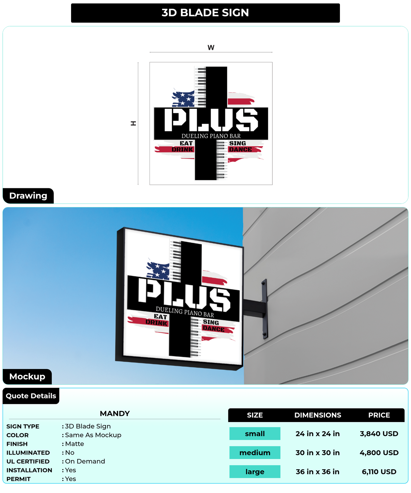 CUSTOM MOCKUP SIGN FOR Mandy