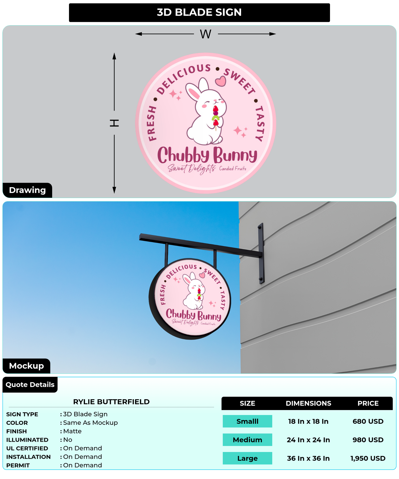CUSTOM MOCKUP SIGN FOR Rylie Butterfield