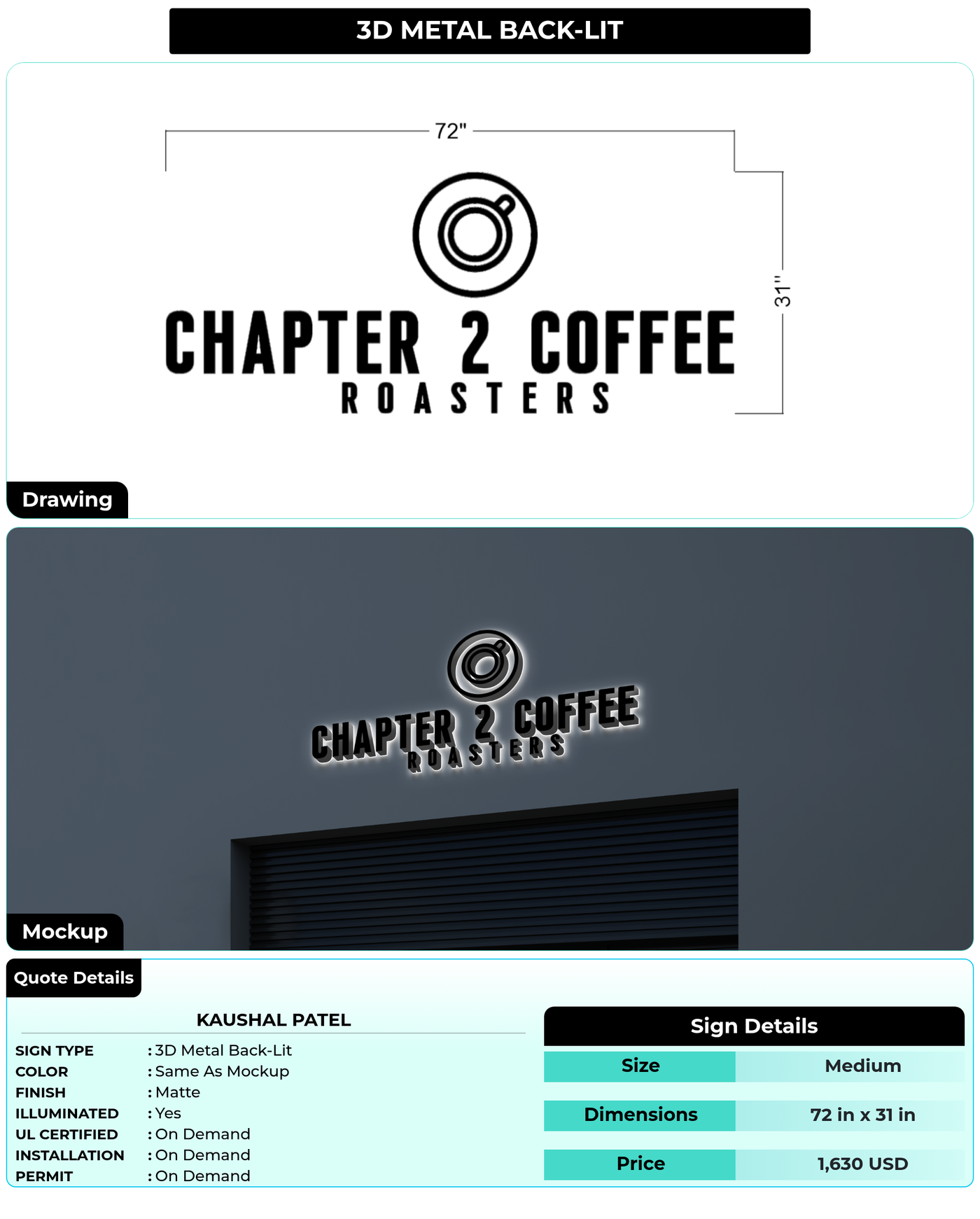 CUSTOM MOCKUP SIGN FOR Kaushal Patel