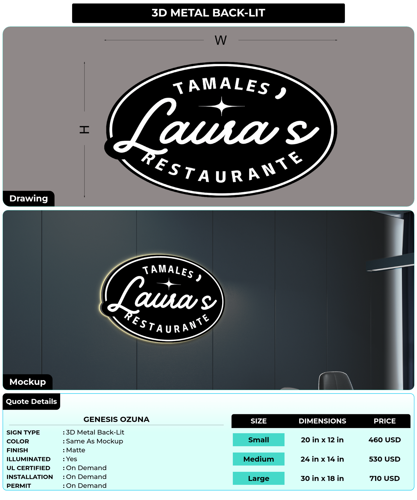 CUSTOM MOCKUP SIGN FOR Genesis Ozuna