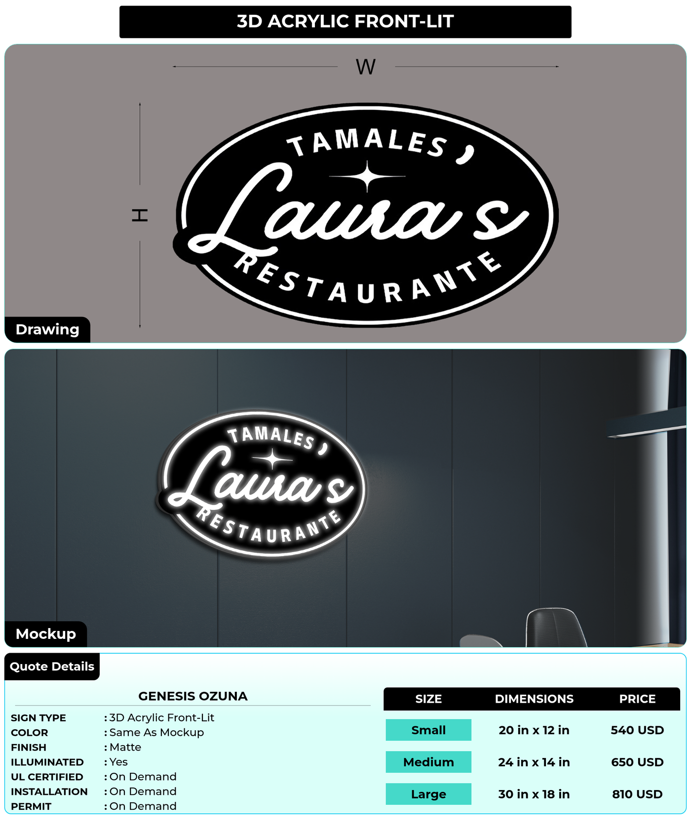 CUSTOM MOCKUP SIGN FOR Genesis Ozuna