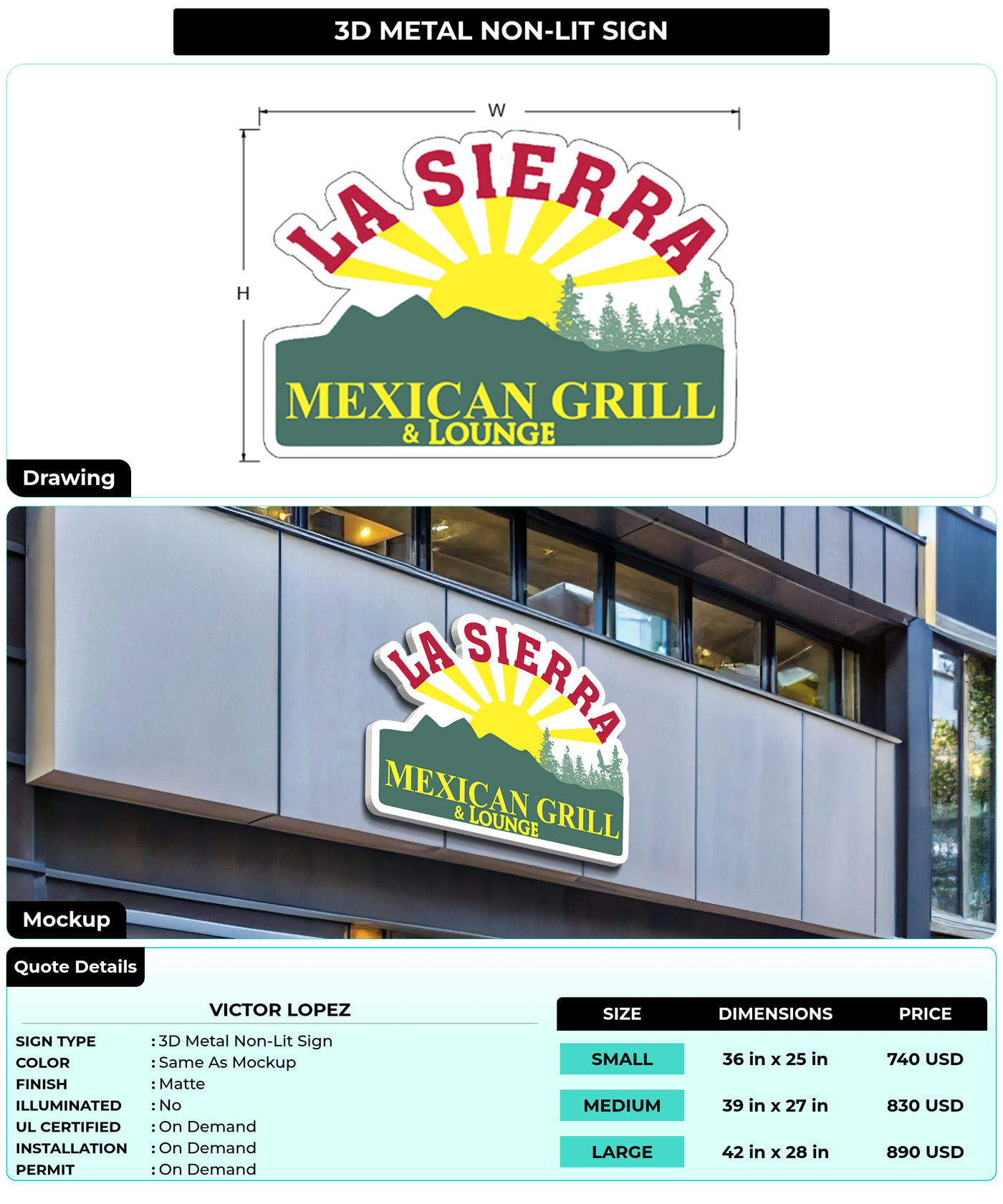 CUSTOM MOCKUP SIGN FOR Victor Lopez