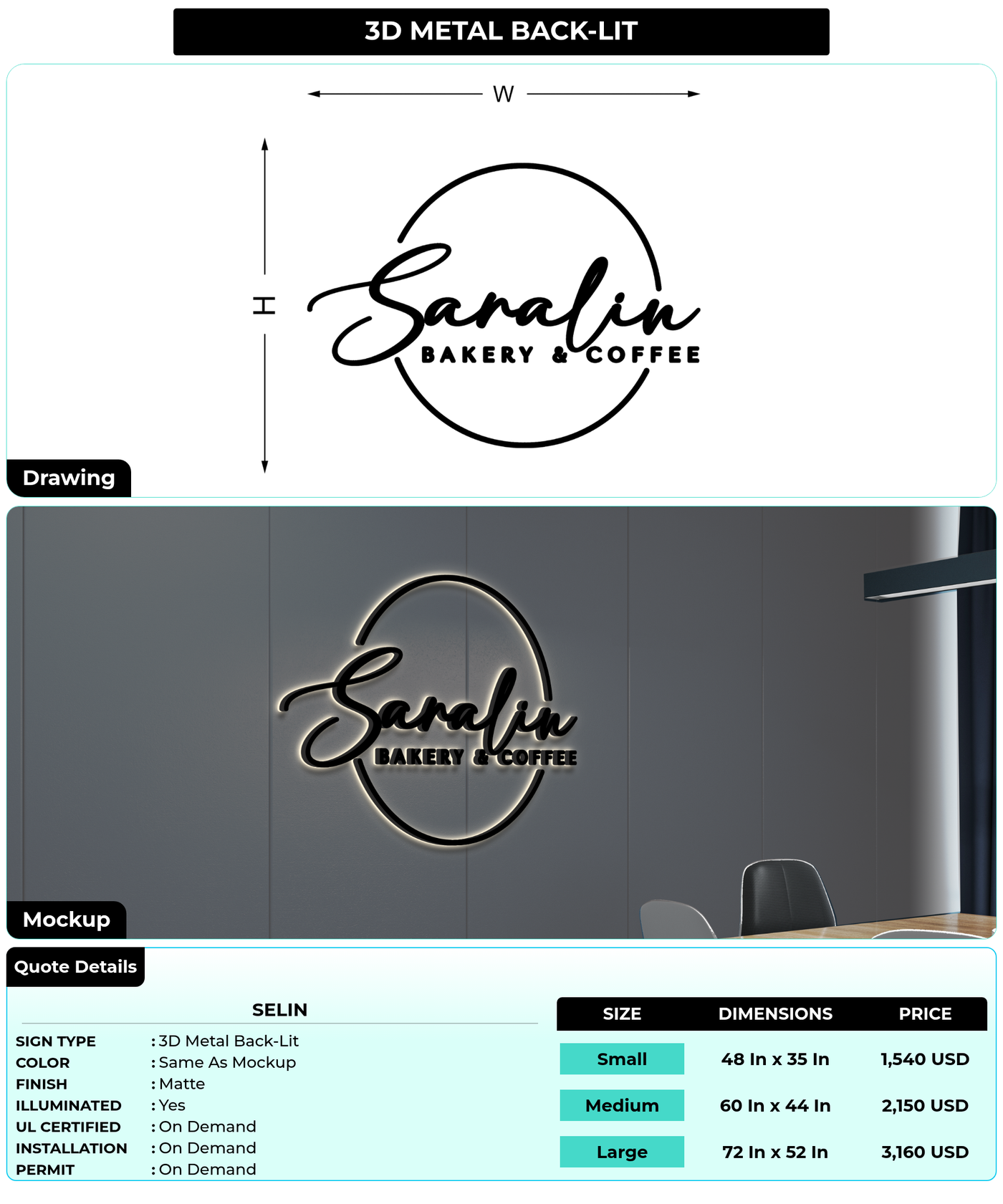 CUSTOM MOCKUP SIGN FOR Selin