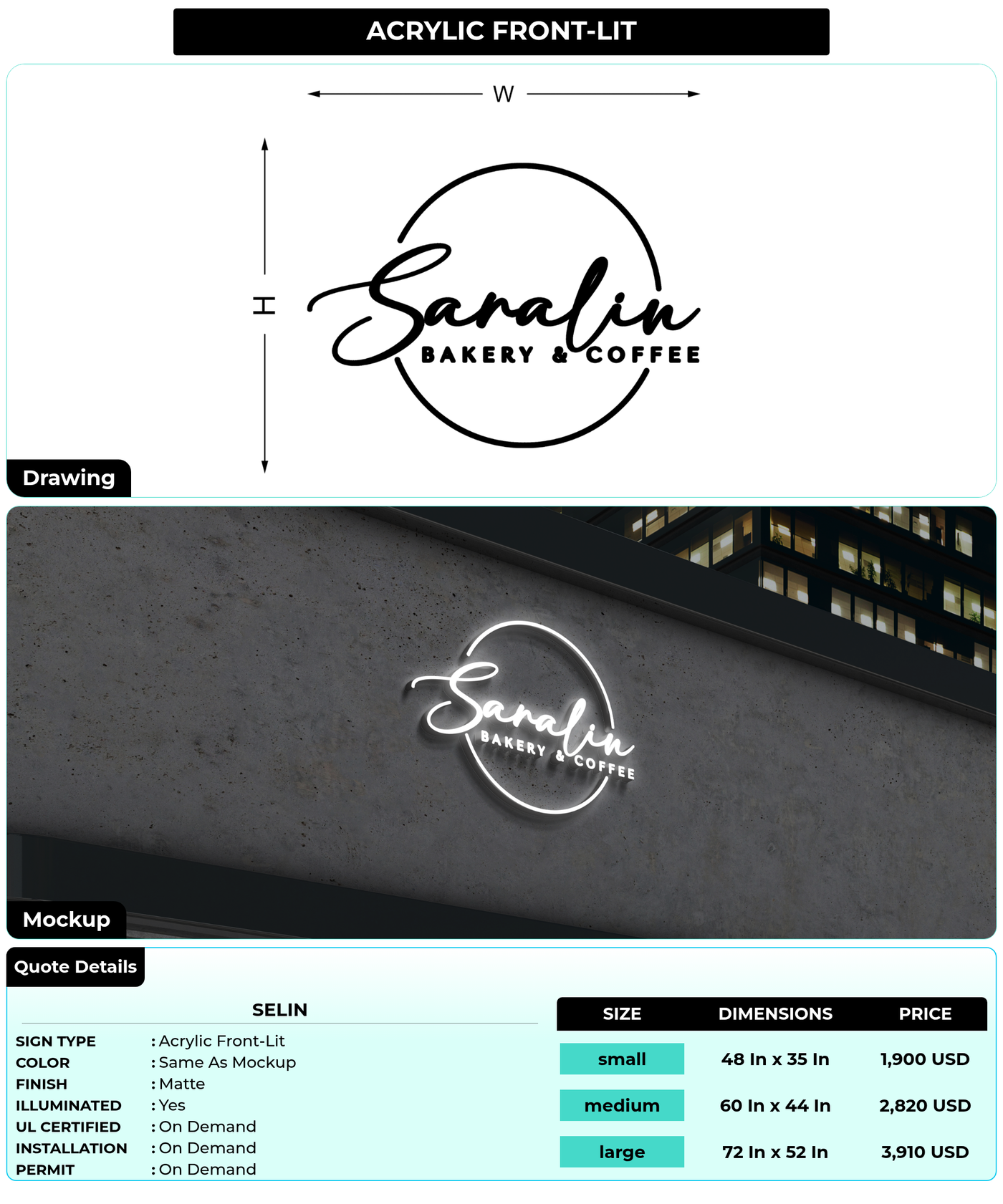 CUSTOM MOCKUP SIGN FOR Selin
