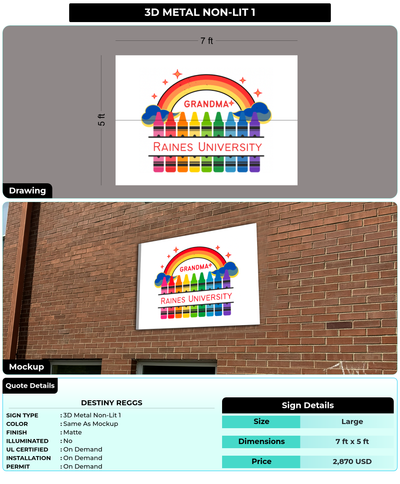 CUSTOM MOCKUP SIGN FOR Destiny Reggs