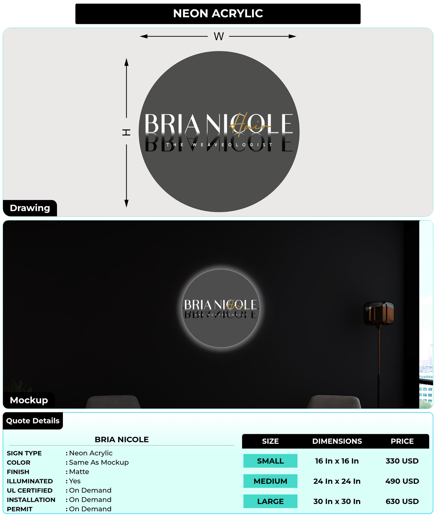 CUSTOM MOCKUP SIGN FOR Bria Nicole