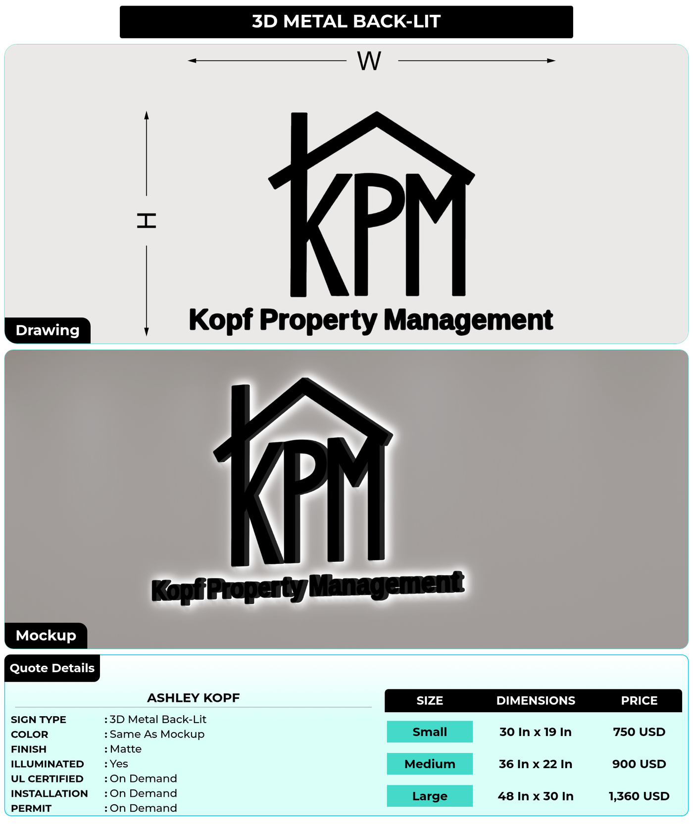 CUSTOM MOCKUP SIGN FOR Ashley Kopf