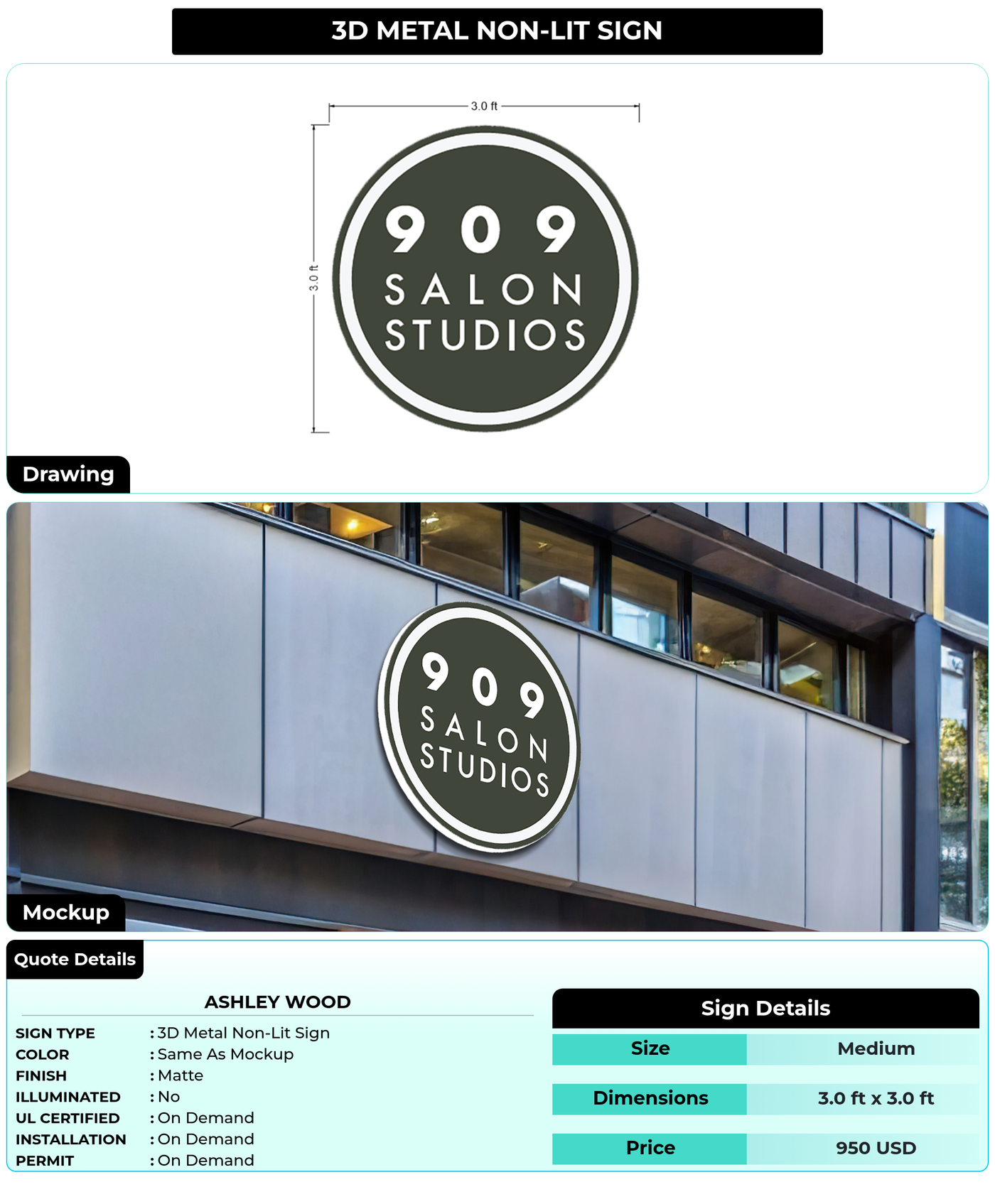 CUSTOM MOCKUP SIGN FOR Ashley Wood