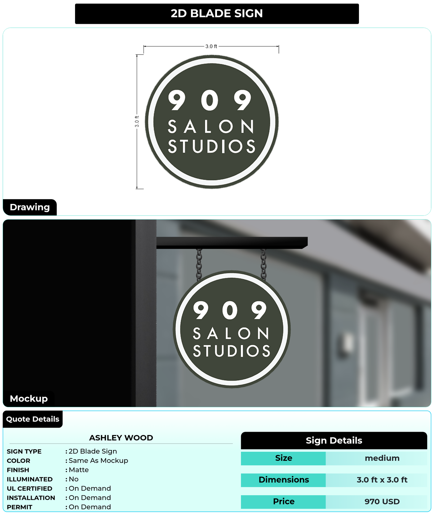 CUSTOM MOCKUP SIGN FOR Ashley Wood