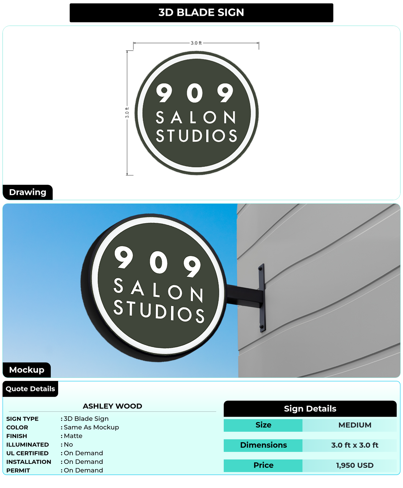 CUSTOM MOCKUP SIGN FOR Ashley Wood