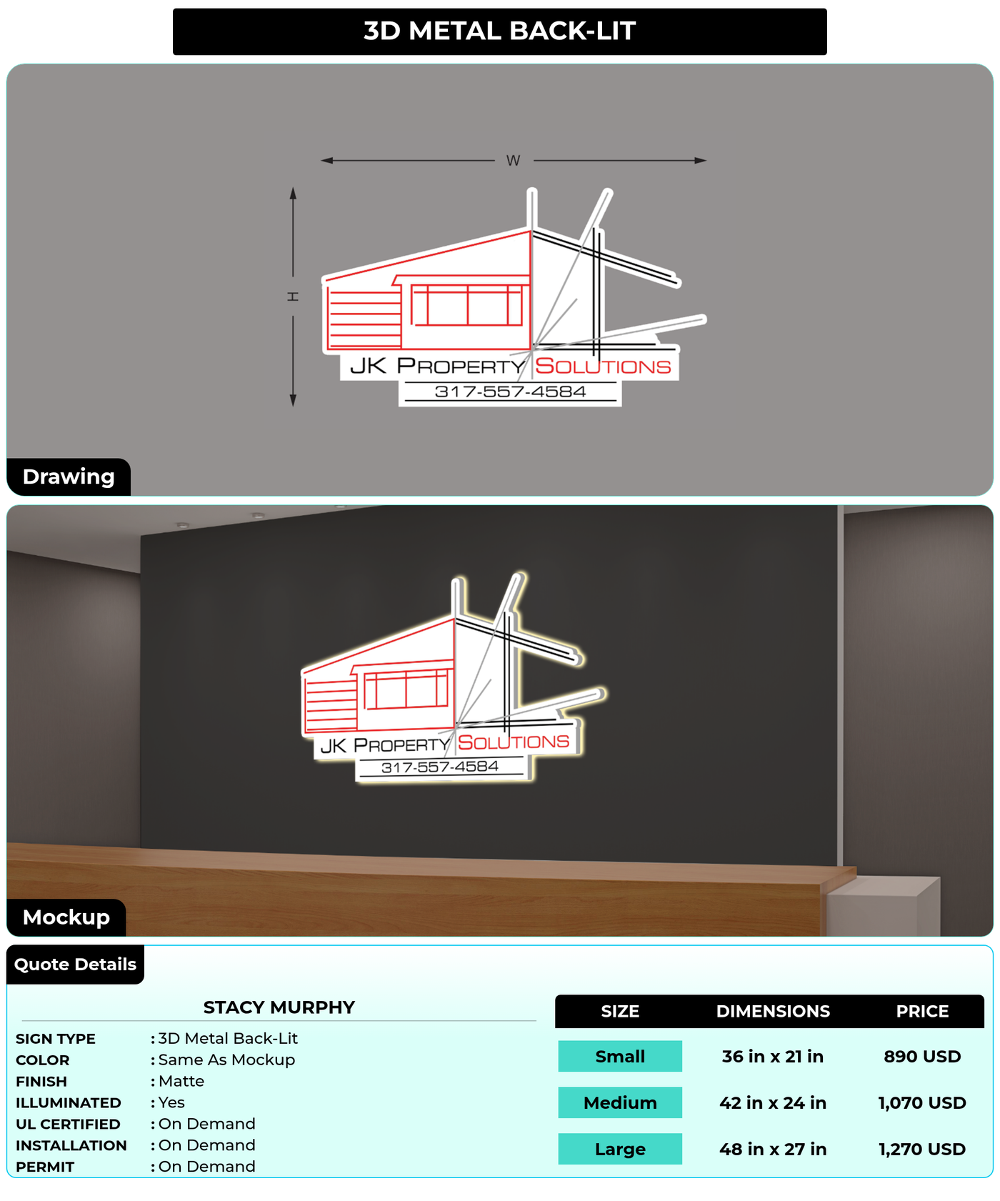 CUSTOM MOCKUP SIGN FOR Stacy Murphy