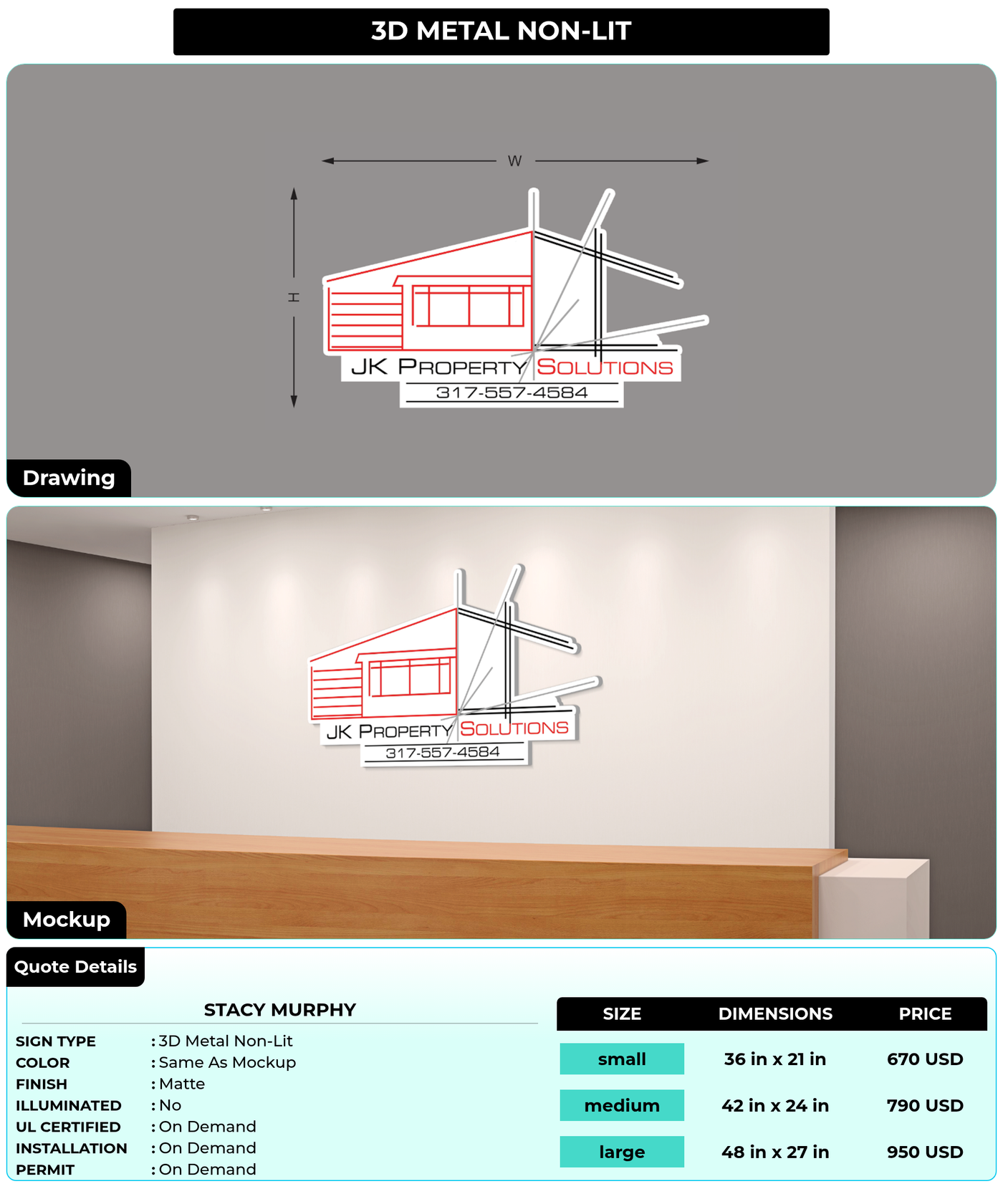 CUSTOM MOCKUP SIGN FOR Stacy Murphy