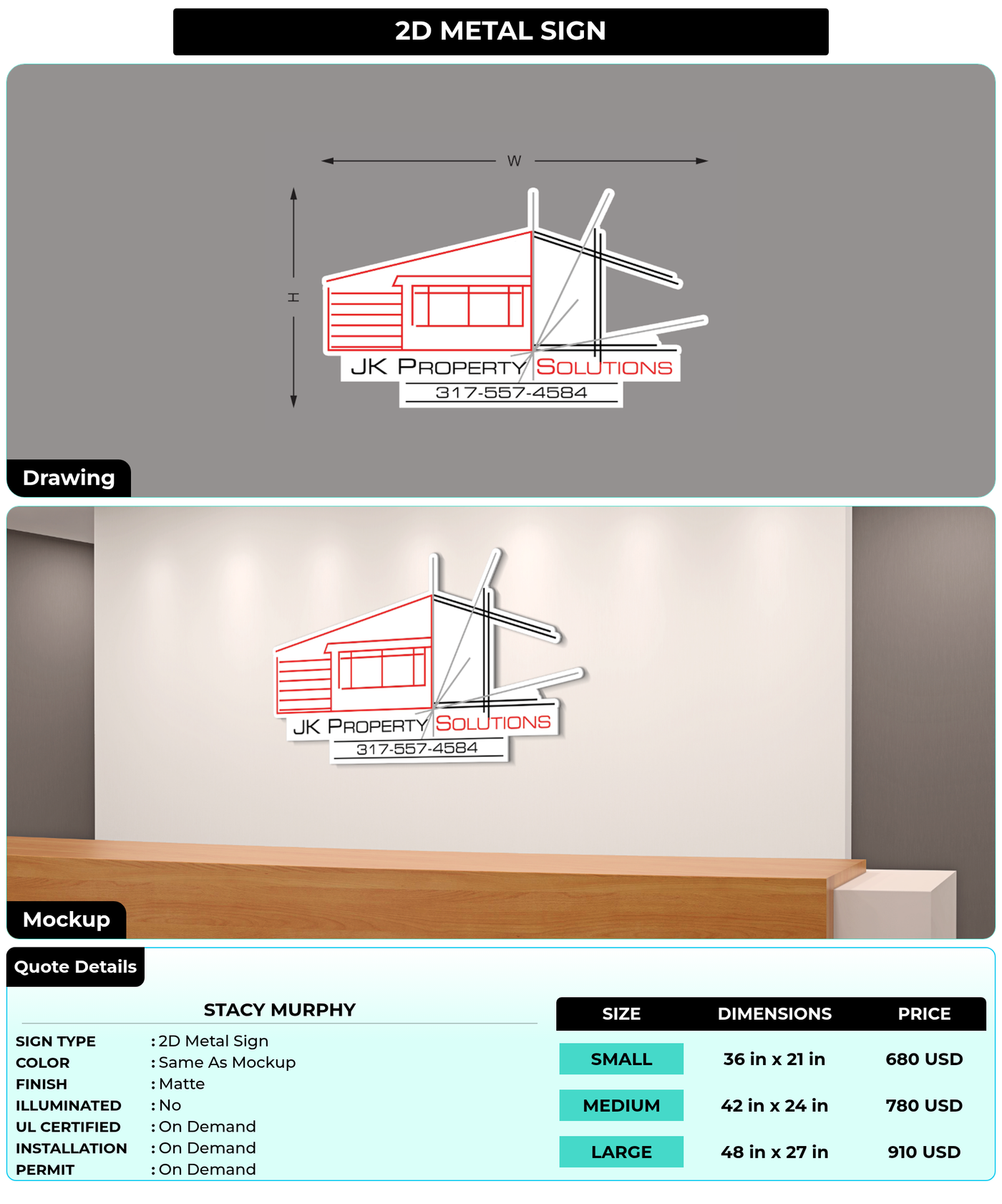 CUSTOM MOCKUP SIGN FOR Stacy Murphy