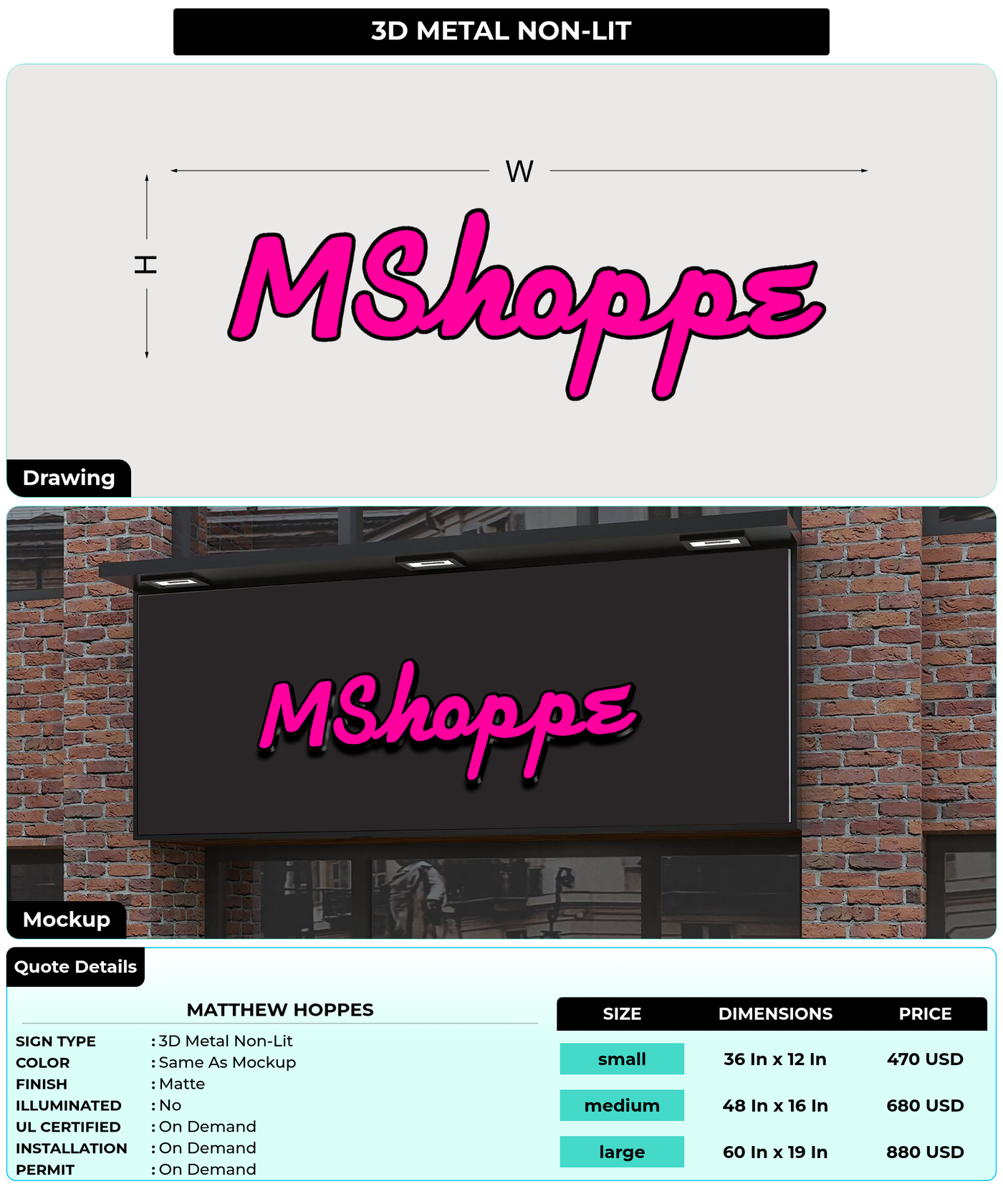 CUSTOM MOCKUP SIGN FOR Matthew Hoppes